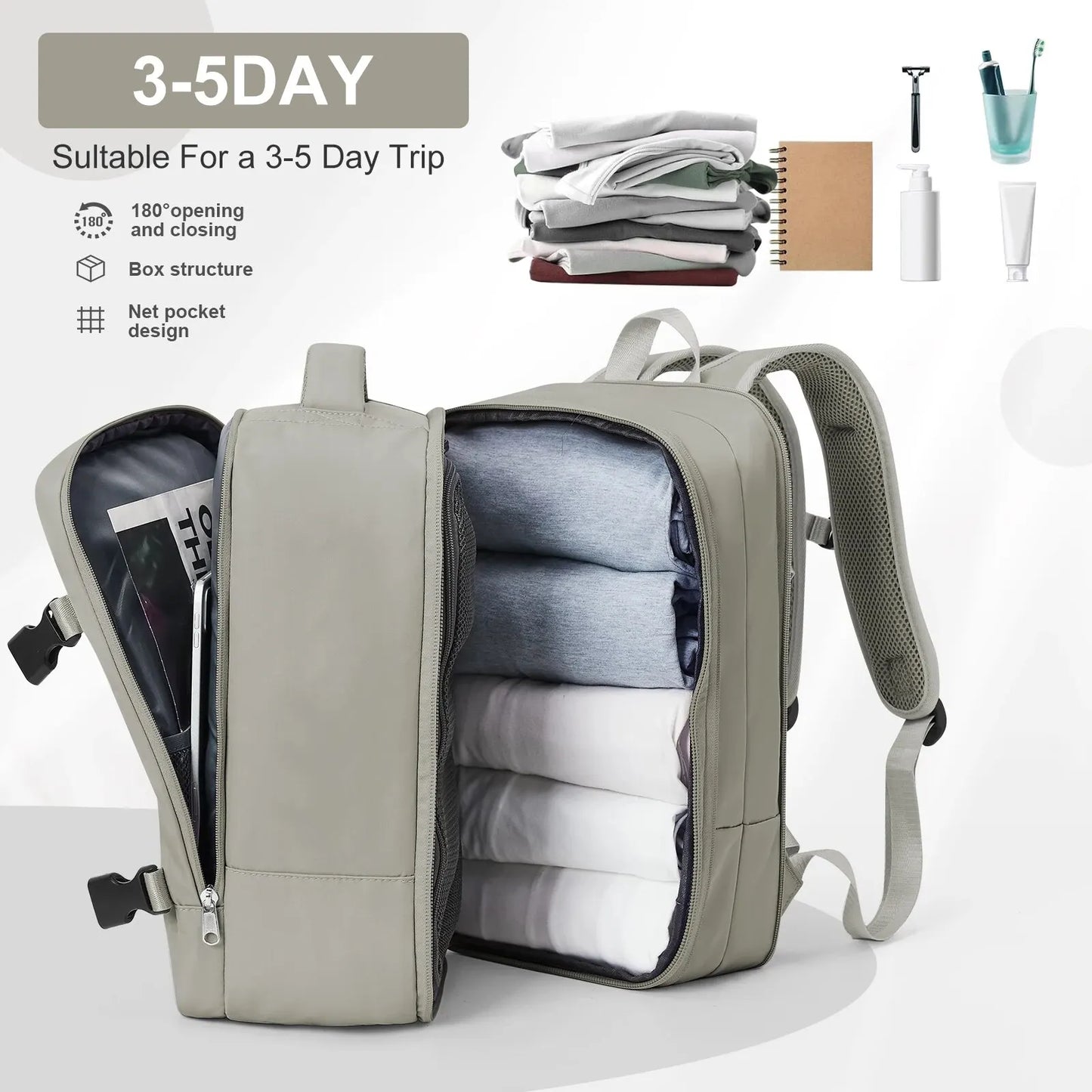 Anti-Theft Expandable Carry-On Backpack: Travel in Comfort & Security
