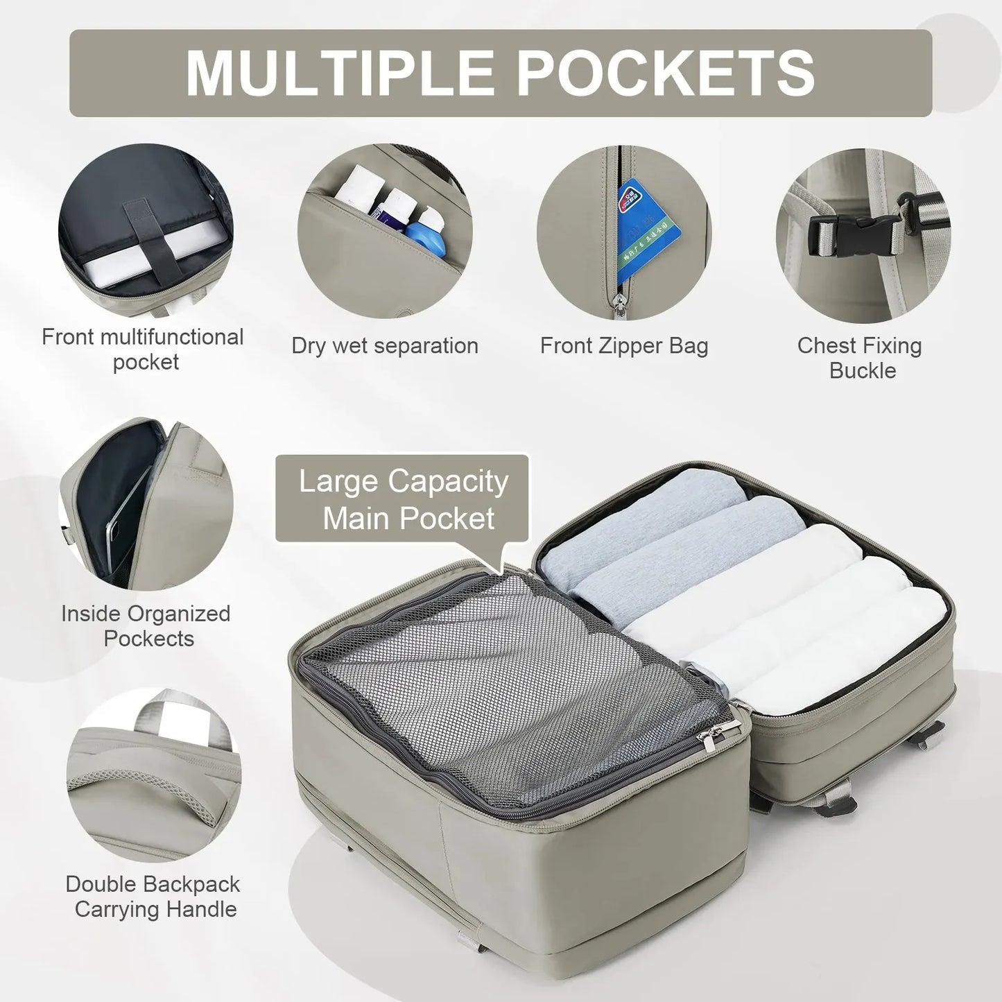 Anti-Theft Expandable Carry-On Backpack: Travel in Comfort & Security