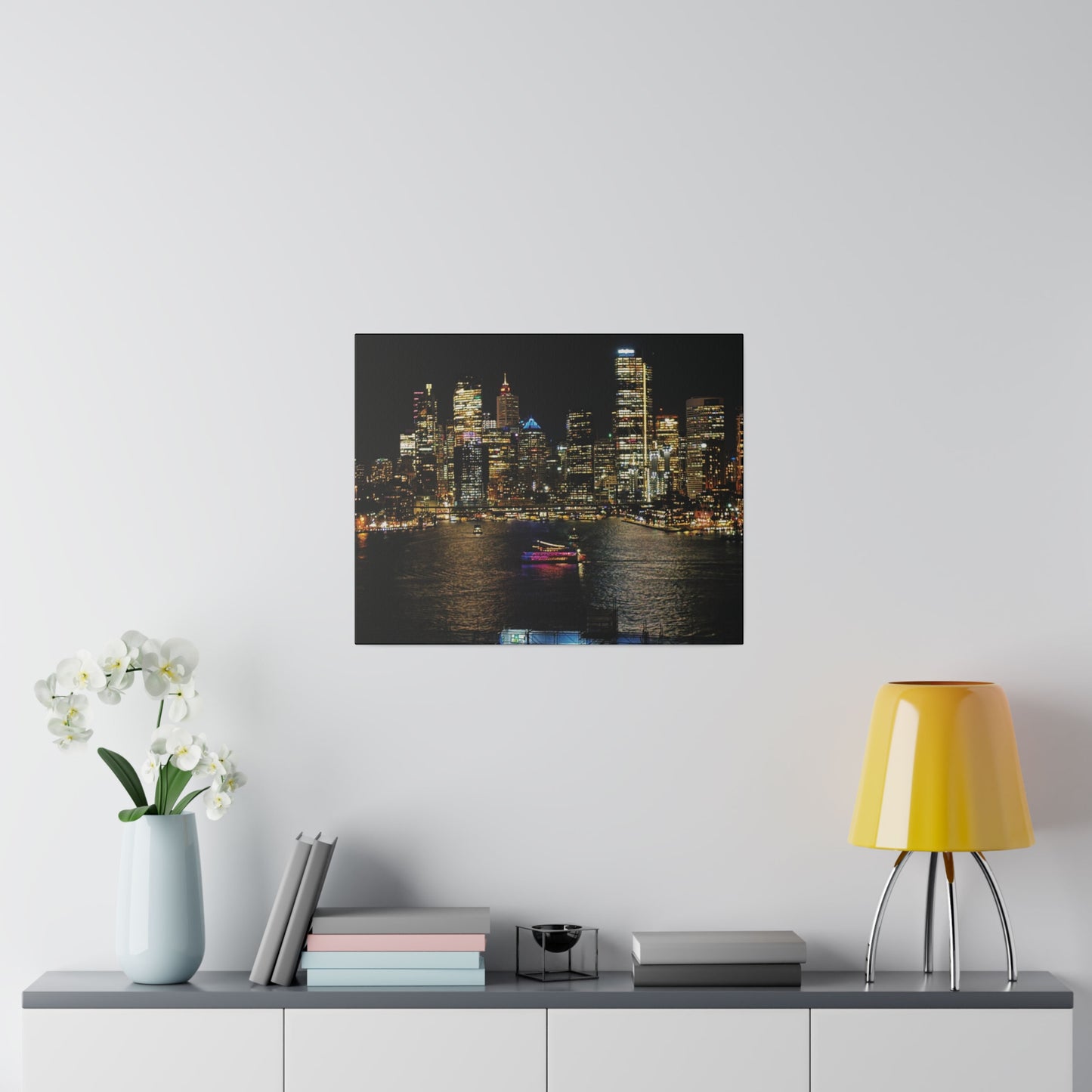 Sparkling City Lights: Australian Skyline Canvas Print for Travel Enthusiasts