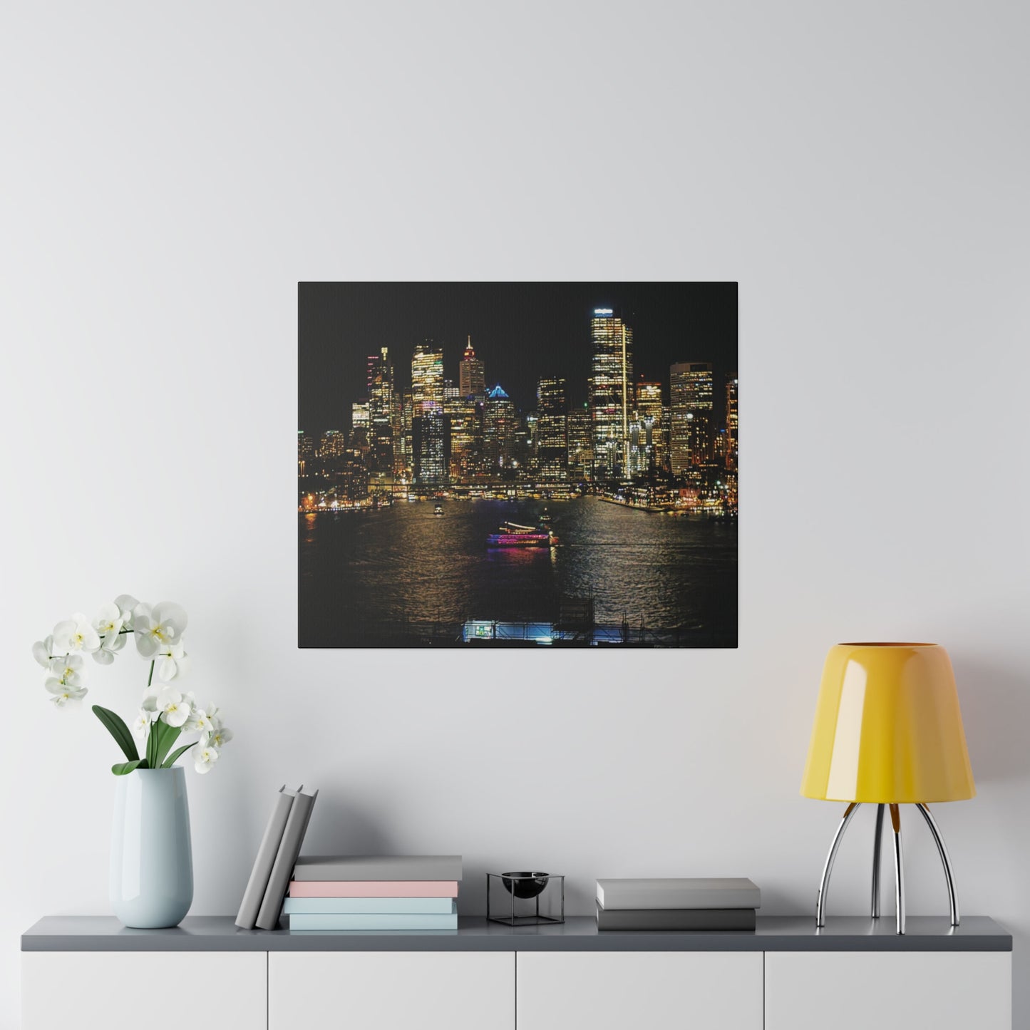 Sparkling City Lights: Australian Skyline Canvas Print for Travel Enthusiasts