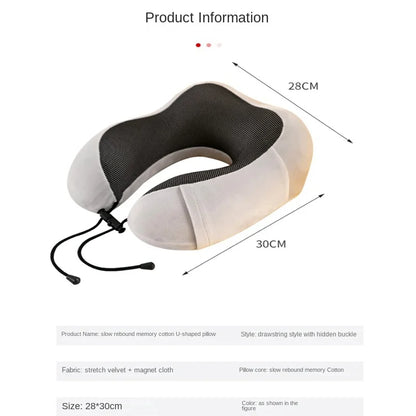 Ultimate Comfort On-the-Go: U-Shaped Memory Foam Travel Pillow for Pain Relief