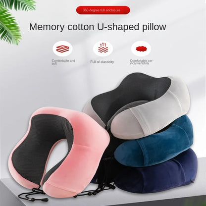 Ultimate Comfort On-the-Go: U-Shaped Memory Foam Travel Pillow for Pain Relief